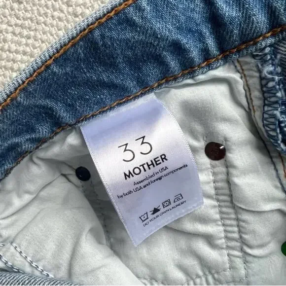 Mother SNACKS The Pleated Fun Dip Puddle Wide Leg Jeans Women’s Size 33 - Picture 11 of 14